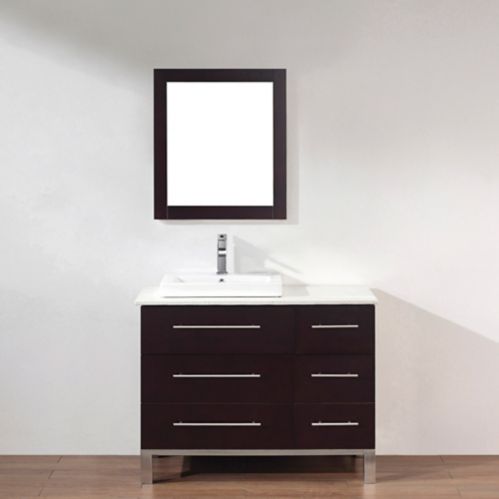 Urban Bathe Ginza Left Offset Sink Bathroom Vanity, Chai, 42-in Product image