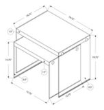 Tables d'appoint carrées gigognes avec pattes en verre Monarch, paq. 2, blanc | Monarchnull