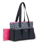 Sac à couches fourre-tout Baby Boom, 6 pochettes, noir-rose | Baby Boomnull