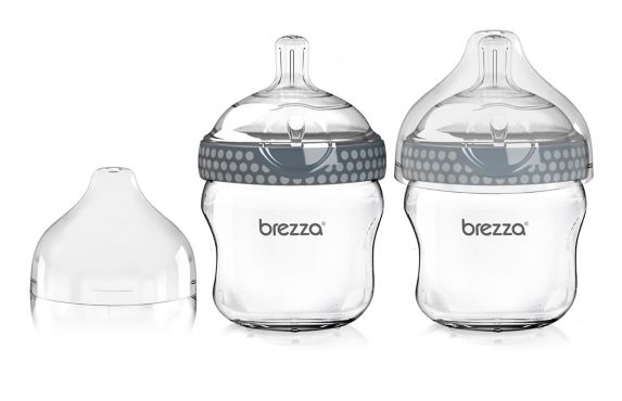 Biberon en verre Baby Brezza, gris, 5 oz, paq. 2 Image de l’article