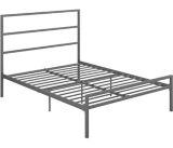 Lit plateforme double avec tête de lit cadre en métal profil bas Dorel TeenB, argent | Dorelnull