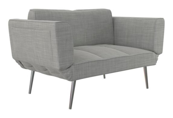 Canapé-lit transformable rembourré avec rangement pour revues Dorel TeenB Euro, gris clair Image de l’article