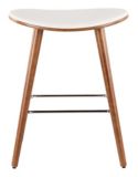 Tabourets de comptoir/bar sièges en bois et en similicuir bois LumiSource Saddle, paq. 2, noyer/blanc | LumiSourcenull