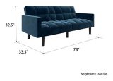 Canapé-lit transformable avec accoudoirs rembourré Dorel Comfort, bleu | Dorelnull