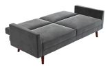 Canapé-lit à ressorts transformable cadre en bois rembourré velours Dorel Comfort, gris | Dorelnull