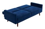 Canapé-lit à ressorts transformable cadre en bois rembourré velours Dorel Comfort, bleu | Dorelnull