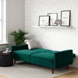 Canapé-lit transformable cadre en bois rembourré velours Dorel Comfort, vert | Dorelnull