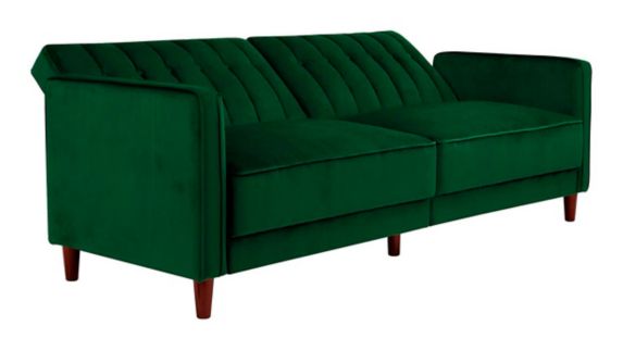 Canapé-lit transformable transitionnel rembourré velours Dorel Comfort, vert foncé Image de l’article