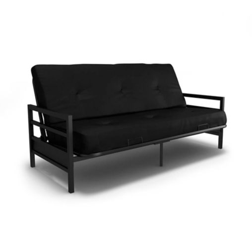 Canapé-lit transformable avec matelas en mousse rembourré Dorel Comfort, noir Image de l’article