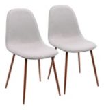 Chaises de salle à manger rembourrées avec pattes en métal LumiSource Pebble, paq. 2, fini noyer/gris | LumiSourcenull