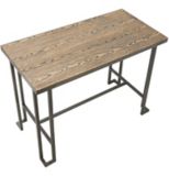 Table de cuisine rectangulaire dessus en bois à hauteur de comptoir LumiSource Roman, antique/brun | LumiSourcenull