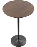 Table de salle à manger/bar sur pied dessus en bois massif ronde à hauteur réglable LumiSource, noyer/noir | LumiSourcenull