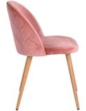 Chaise de salle à dîner en velours 39F Zomba Diamond, rose | Vexilarnull