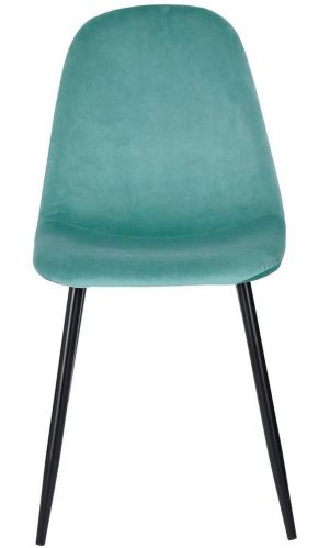 Chaise de salle à manger 39F Charlton, velours, turquoise Image de l’article