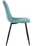 Chaise de salle à manger 39F Charlton, velours, turquoise | Warnnull
