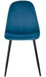 Chaise de salle à manger en velours 39F Charlton, bleu | Whooshnull