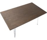 Table de salle à manger rectangulaire à dessus en bois massif et en métal LumiSource Oregon, blanc/espresso | LumiSourcenull