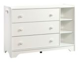 Sauder Pinwheel Kids 3-Drawer Dresser/Chest With Book & Storage Shelves, Soft White | Saudernull