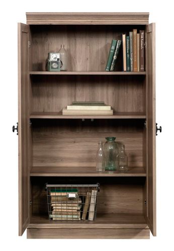 Sauder Barrister Lane 2-Door Storage Cabinet With Adjustable Shelves, Salt Oak Finish Product image