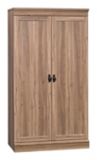 Sauder Barrister Lane 2-Door Storage Cabinet With Adjustable Shelves, Salt Oak Finish | Saudernull