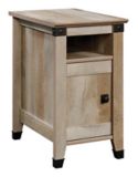 Sauder Carson Forge 1-Door Sofa End/Side Table With Storage Tray, Lintel Oak Finish | Saudernull