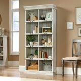 Sauder Barrister Lane 5-Tier Bookcase/Bookshelf With Cubbyhole Storage, White Plank Finish | Saudernull