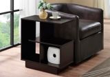 Monarch Sofa End/Side Accent Table With Open Storage/Display Shelves, Grey Wood Finish | Monarchnull