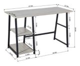 39F McGhee Metal Frame Home Office Computer Desk With Storage Shelves, Grey | 39Fnull