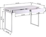 Table/bureau d'écriture à 2 tiroirs 39F Arial, blanc | 39Fnull