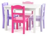 Table de jeu rectangulaire et chaises pour enfant/tout-petit Humble Crew, paq. 5, blanc/violet | Vendornull