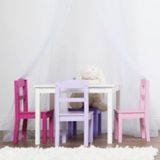 Table de jeu rectangulaire et chaises pour enfant/tout-petit Humble Crew, paq. 5, blanc/violet | Vendornull