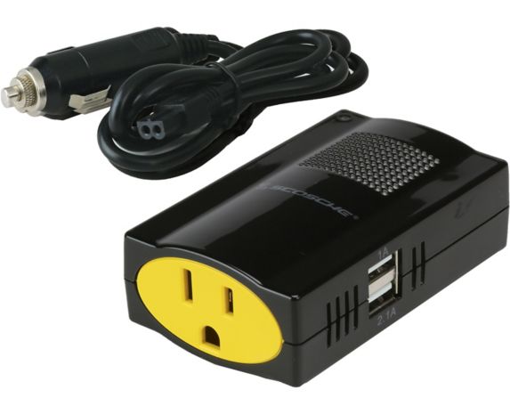 Onduleur portatif Scosche, 150 W, prise c.a., 2 ports USB Image de l’article