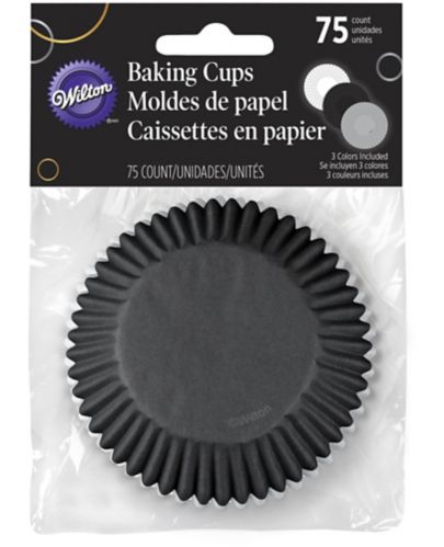 Wilton Baking Cups, White/Black/Silver, 75-pk Product image
