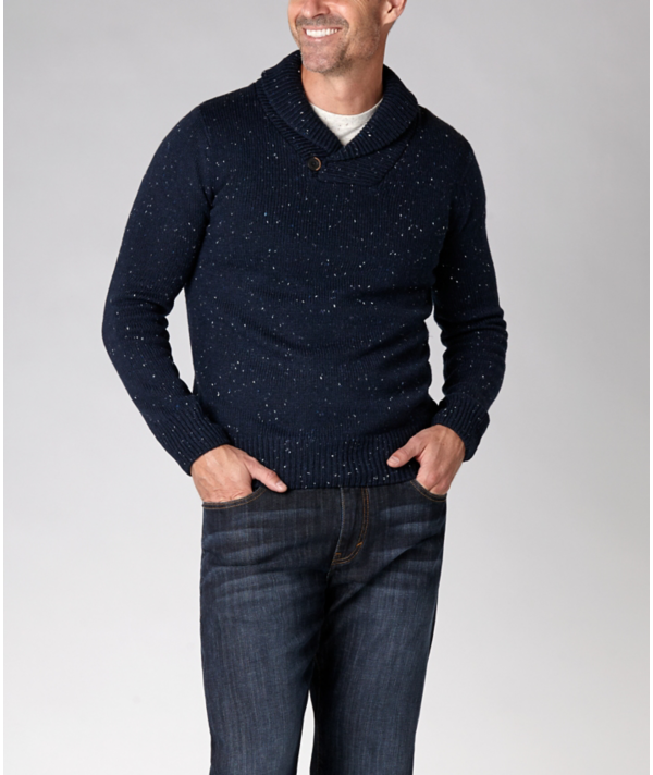Denver Hayes Shawl Collar Donegal Sweater | Edgepulse