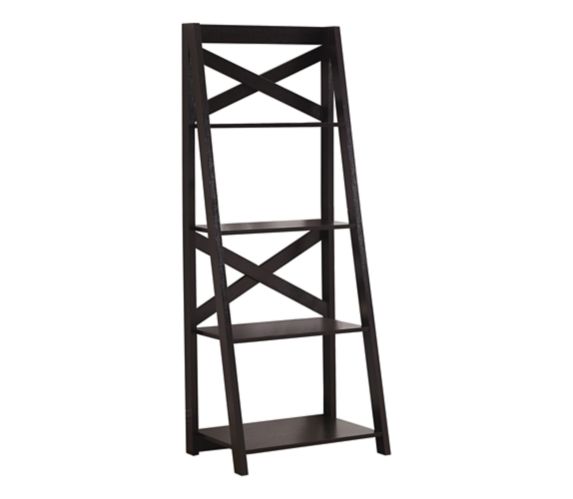 Monarch Specialities Ladder Bookcase, Ameriwood Home Lawrence 4 Shelf Ladder Bookcase Bundle White