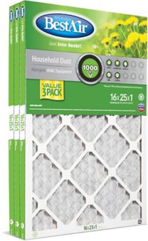 Bestair Merv 8 Pleated Furnace Filter 16x25x1 In 3 Pk Canadian Tire