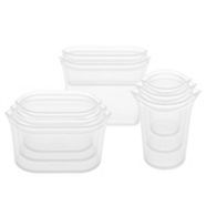 Zip Top Silicone Full Starter Container Set, Frost, 8-pc
