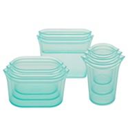 Zip Top Silicone Full Starter Container Set, Teal, 8-pc