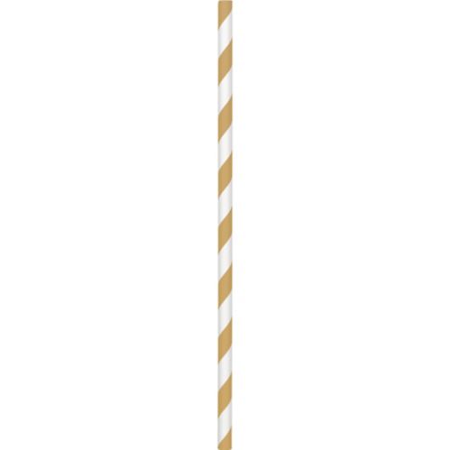 Striped Paper Straws for Birthday, Party, Anniversary, Assorted Colours, 50-pk Product image