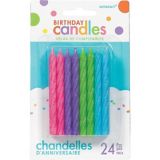 Glitter Multicolour Bright Spiral Birthday Candles, 24-pk | Amscannull