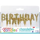 Gold Happy Birthday Toothpick Candle Set, 13-pc | Amscannull
