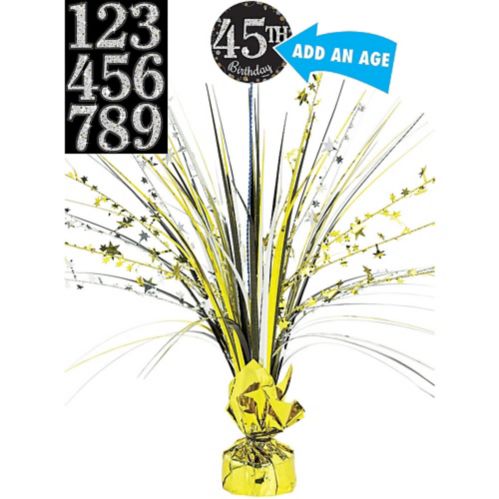 Customizable Birthday Spray Centerpiece Decoration, Silver and Gold Product image