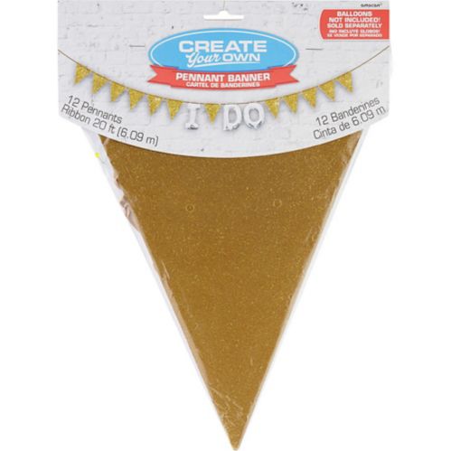 Create Your Own Glitter Gold Pennant Banner Product image