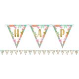 Boho Girl "Happy Birthday" Easy-to-Hang Pennant Banner, 15-ft x 7-in | Amscannull