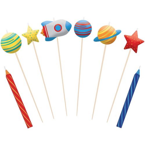 Blast Off Outer Space Birthday Candles, 8-pk Product image