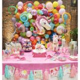 Magical Unicorn Tassel Garland Birthday Party Decoration, Teal/Pink | Amscannull