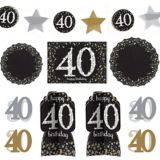 Décoration de salle d'anniversaire, 40 ans, célébration étincelante, paq. 10 | Amscannull