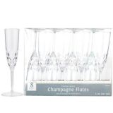 Premium Quality Clear Plastic Champagne Flutes, 5-oz, 8-pk
