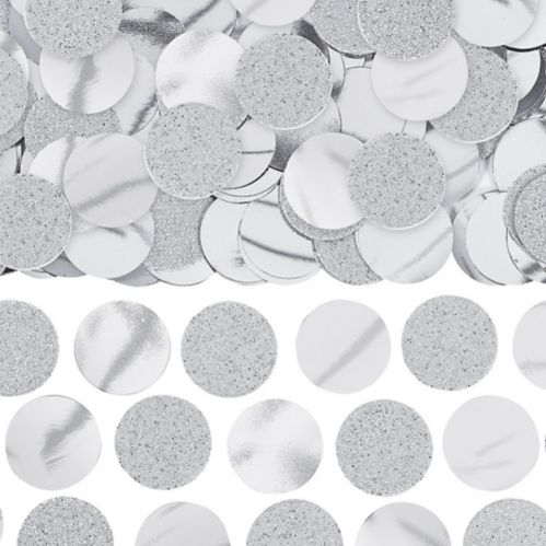 Glitter Circle Confetti for Birthday/Wedding/Bridal Shower, Silver Product image