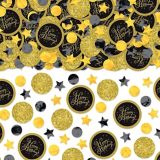 Confettis d'anniversaire noirs et dorés | Amscannull